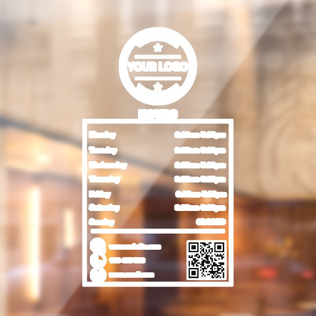 Business Hours of Operation Office Hours Decal (Sheet 2)