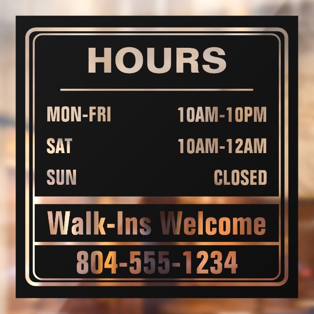 Business Hours of Operation Walk In Phone Number (Sheet 2)