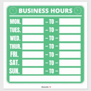 Business Hours Sign