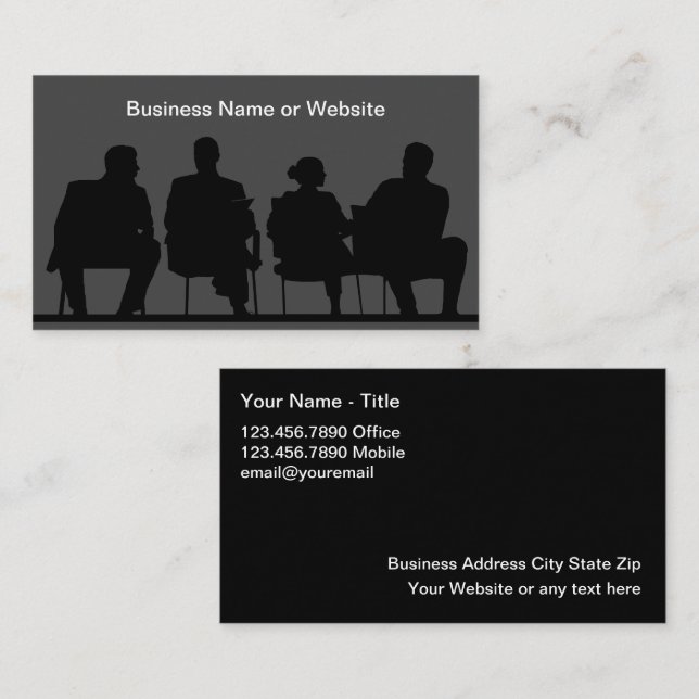 Business Human Resources Employment Business Cards (Front/Back)