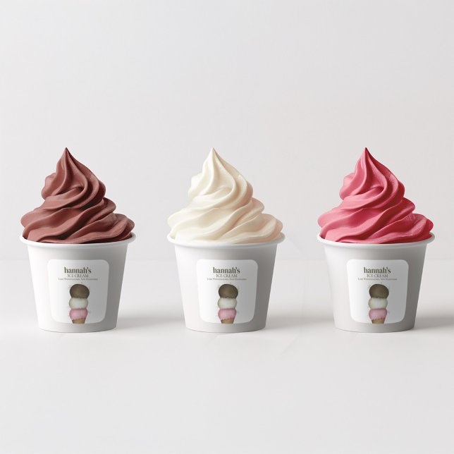 Business Ice Cream Cone Packaging Label (Ice cream cone product label stickers. )