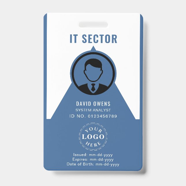 Business ID Badge Featuring Logo and Photo (Front)
