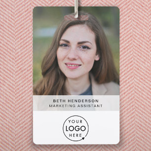 Business ID Card   Modern Large Photo Employee ID Badge