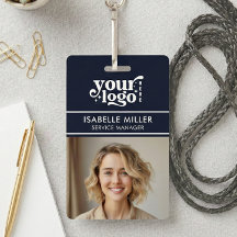 Business ID Card QR Modern Large Photo Employee