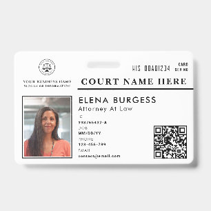 Business ID Logo   Attorney at Court White Badge