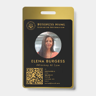 Business ID Logo   Attorney Black Gold Badge