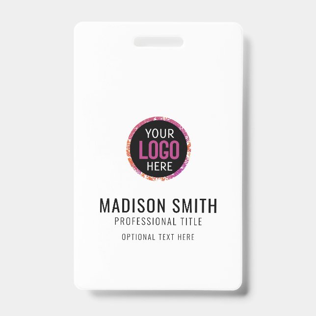 Business ID Logo | Modern Custom Employee Staff  Badge (Front)