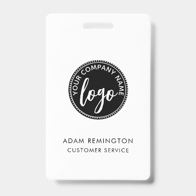 Business ID Logo Modern Custom Staff Employee Badge (Front)