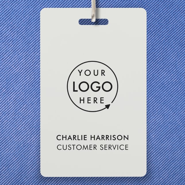 Business ID Logo | Modern Grey Employee Staff ID Badge (Creator Uploaded)