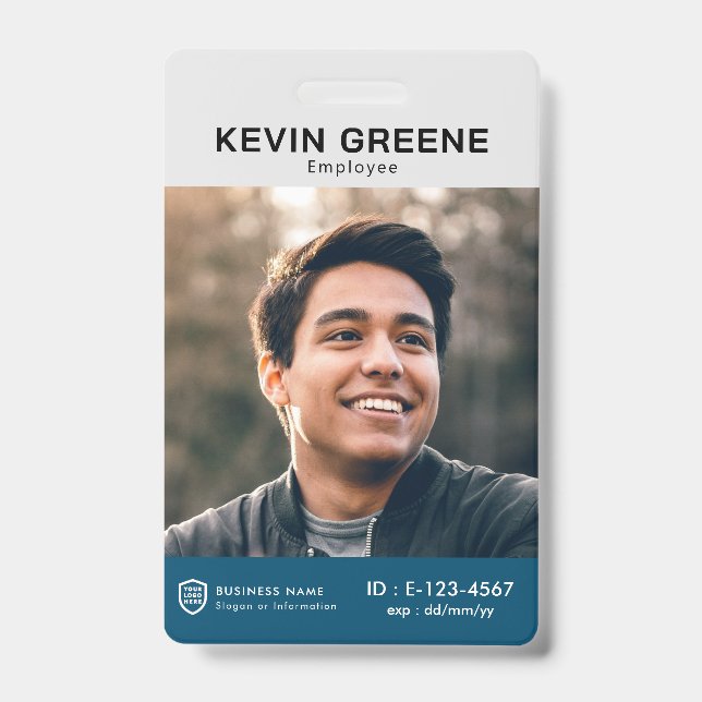 Business ID Logo | Photo Employee Staff  Badge (Front)