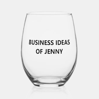 Business Ideas Brainstorming Entrepreneur Decor Stemless Wine Glass