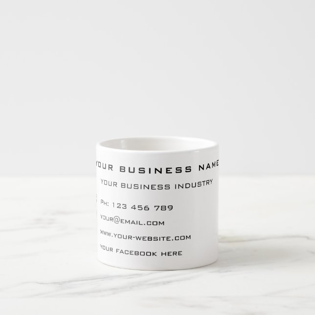 Business Info Company Promotional Espresso Cup (Front)