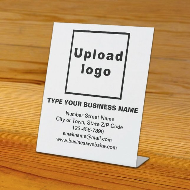 Business Information Black and White Pedestal Sign (Creator Uploaded)