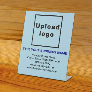 Business Information Light Blue Pedestal Sign