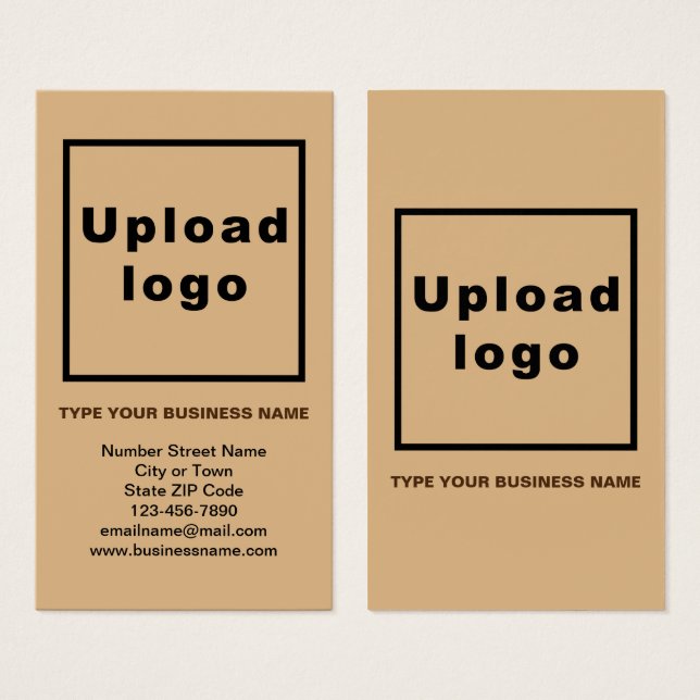 Business Information Light Brown Portrait Card (Front & Back)