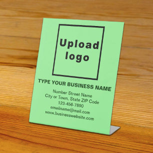 Business Information Light Green Pedestal Sign