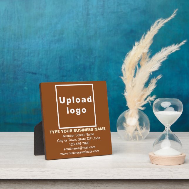 Business Information on Brown Square Plaque (Insitu)