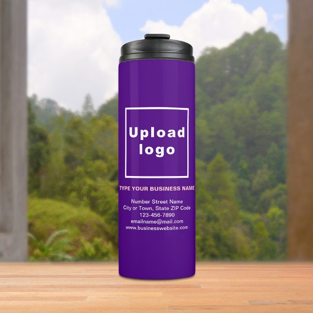 Business Information Purple Thermal Tumbler (Build brand name awareness. Your business brand on purple thermal tumbler.)