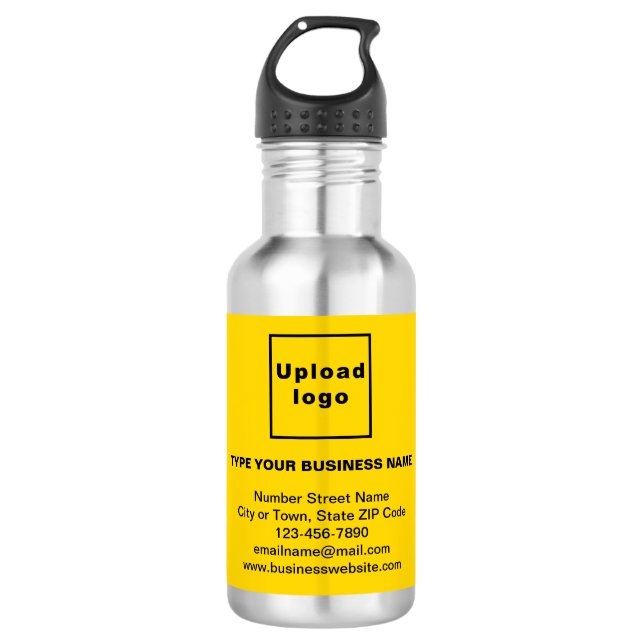 Business Information Yellow Label 532 Ml Water Bottle (Front)