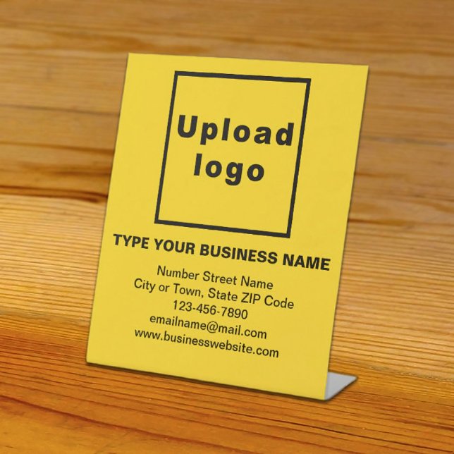 Business Information Yellow Pedestal Sign (Creator Uploaded)