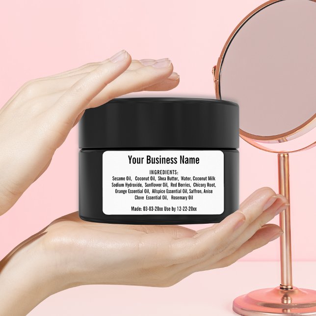  Business Ingredient List Jars Bottles on White  Label (Creator Uploaded)