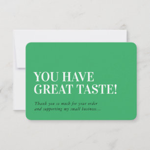 BUSINESS INSERT modern thank you kelly green Card