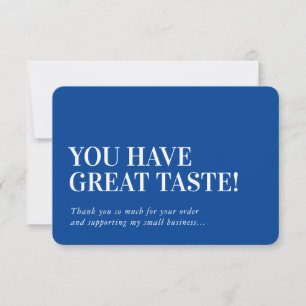 BUSINESS INSERT modern thank you royal blue Card