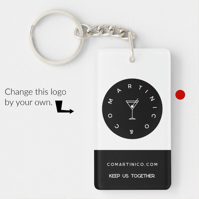 Business keychains minimalist clean Black white (Creator Uploaded)