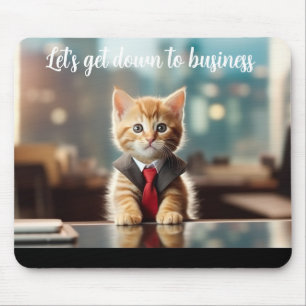 Business Kitten Mouse Pad