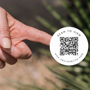 Business Labels Custom Round Scannable QR Code 