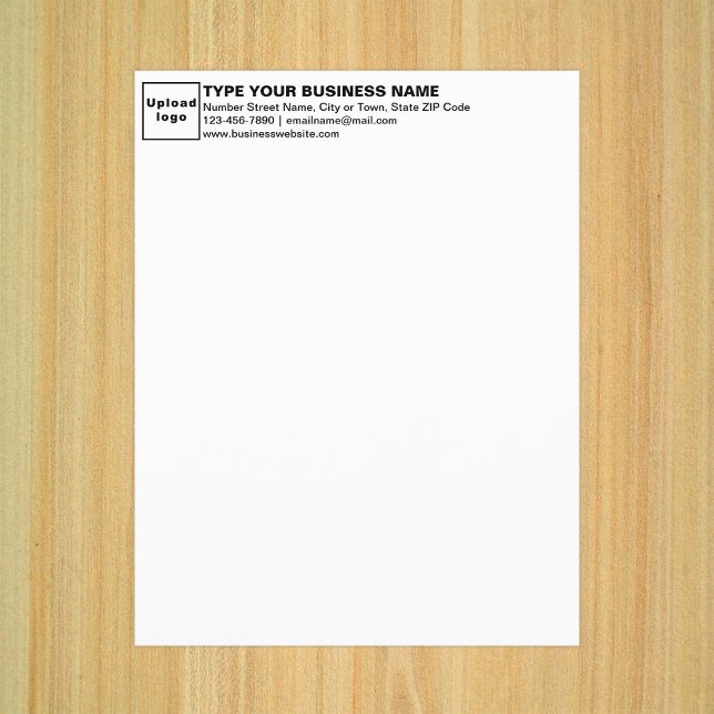 Business Letterhead on White Paper Sheet (Business letterhead on plain white paper sheet.)