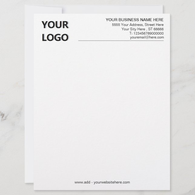 Business Letterhead with Name Logo Address Website (Front)