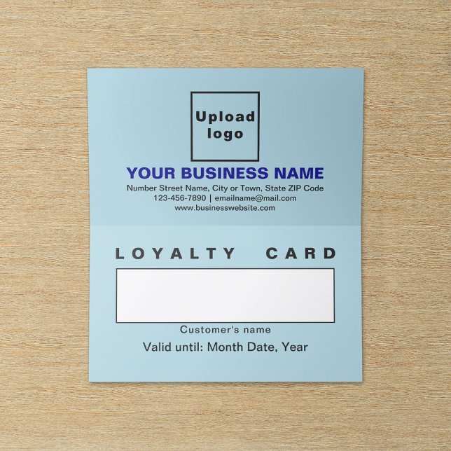 Business Light Blue Folded Loyalty Card (Business light blue folded loyalty card.)