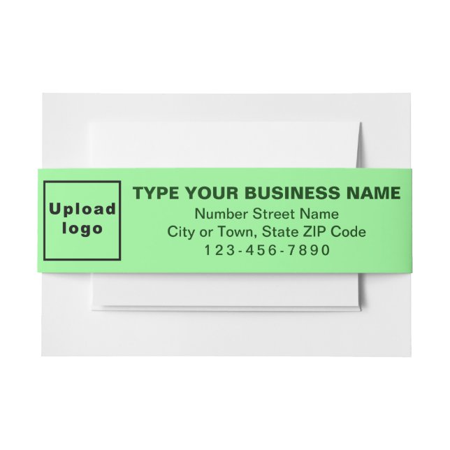 Business Light Green Landscape Format Invitation Belly Band (Front Example)