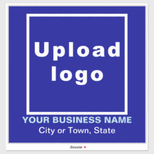 Business Location on Blue Large Square Vinyl