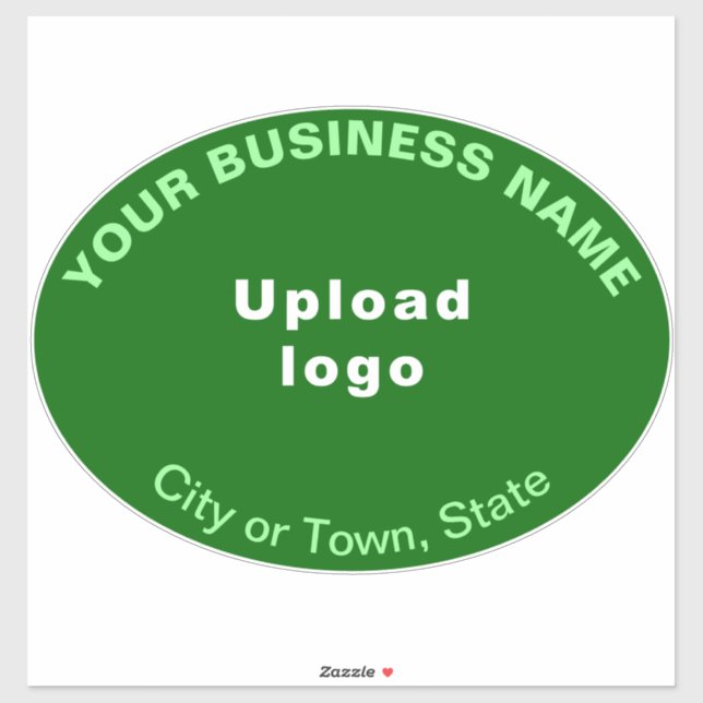 Business Location on Green Large Oval Shape Vinyl (Sheet)