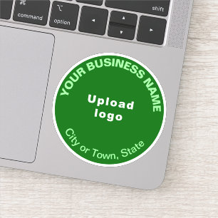 Business Location on Green Round Vinyl Sticker
