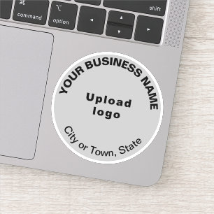 Business Location on Grey Round Vinyl Sticker