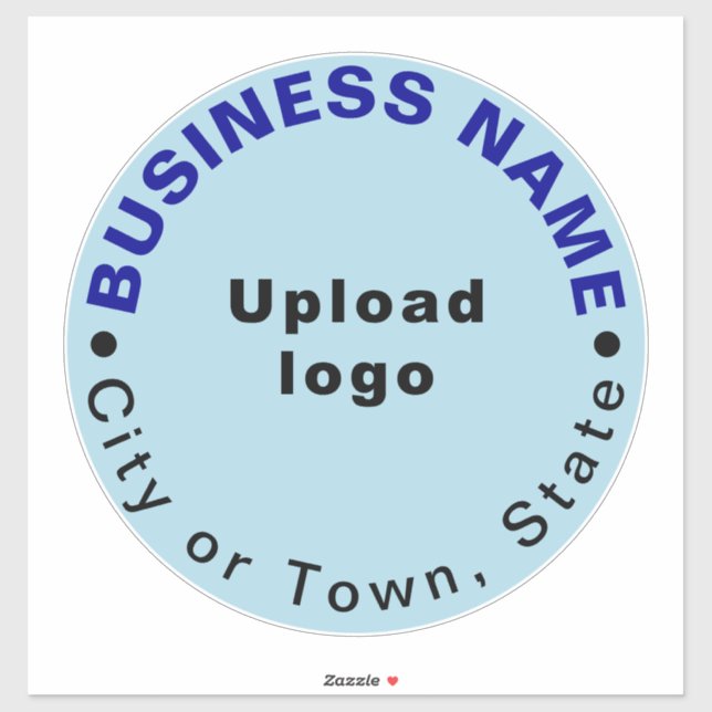 Business Location on Light Blue Large Round Vinyl (Sheet)