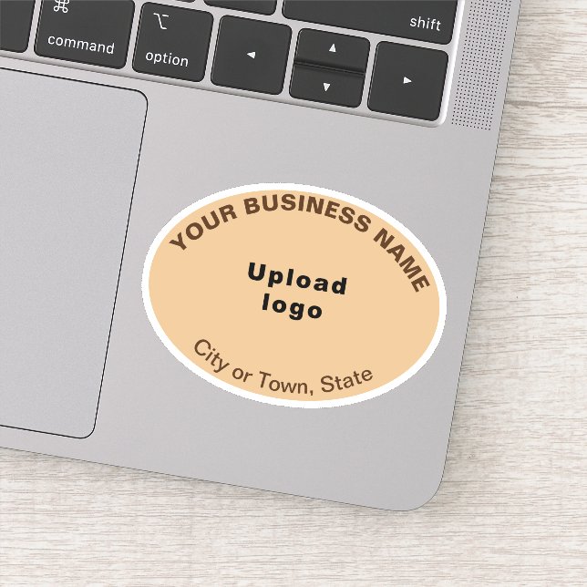 Business Location on Light Brown Oval Shape Vinyl (Detail)