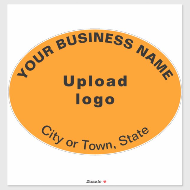 Business Location on Orange Colour Large Oval Viny (Sheet)