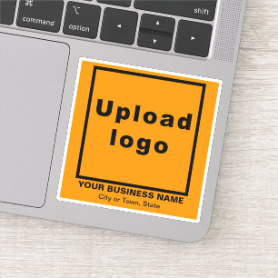 Business Location on Orange Colour Square Vinyl