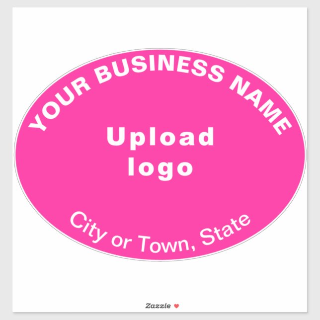 Business Location on Pink Large Oval Shape Vinyl (Sheet)