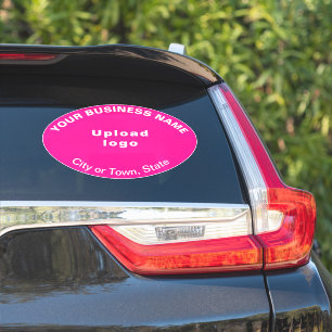 Business Location on Pink Large Oval Shape Vinyl