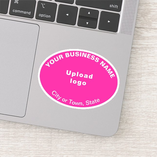 Business Location on Pink Oval Shape Vinyl (Detail)