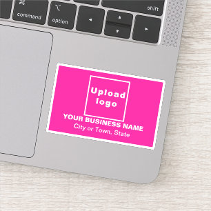 Business Location on Pink Rectangle Vinyl Sticker