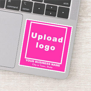 Business Location on Pink Square Vinyl Sticker