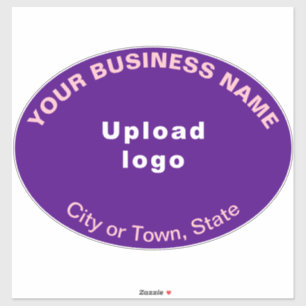 Business Location on Purple Large Oval Shape Vinyl