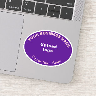 Business Location on Purple Oval Shape Vinyl