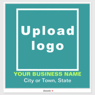 Business Location on Teal Green Large Square Vinyl